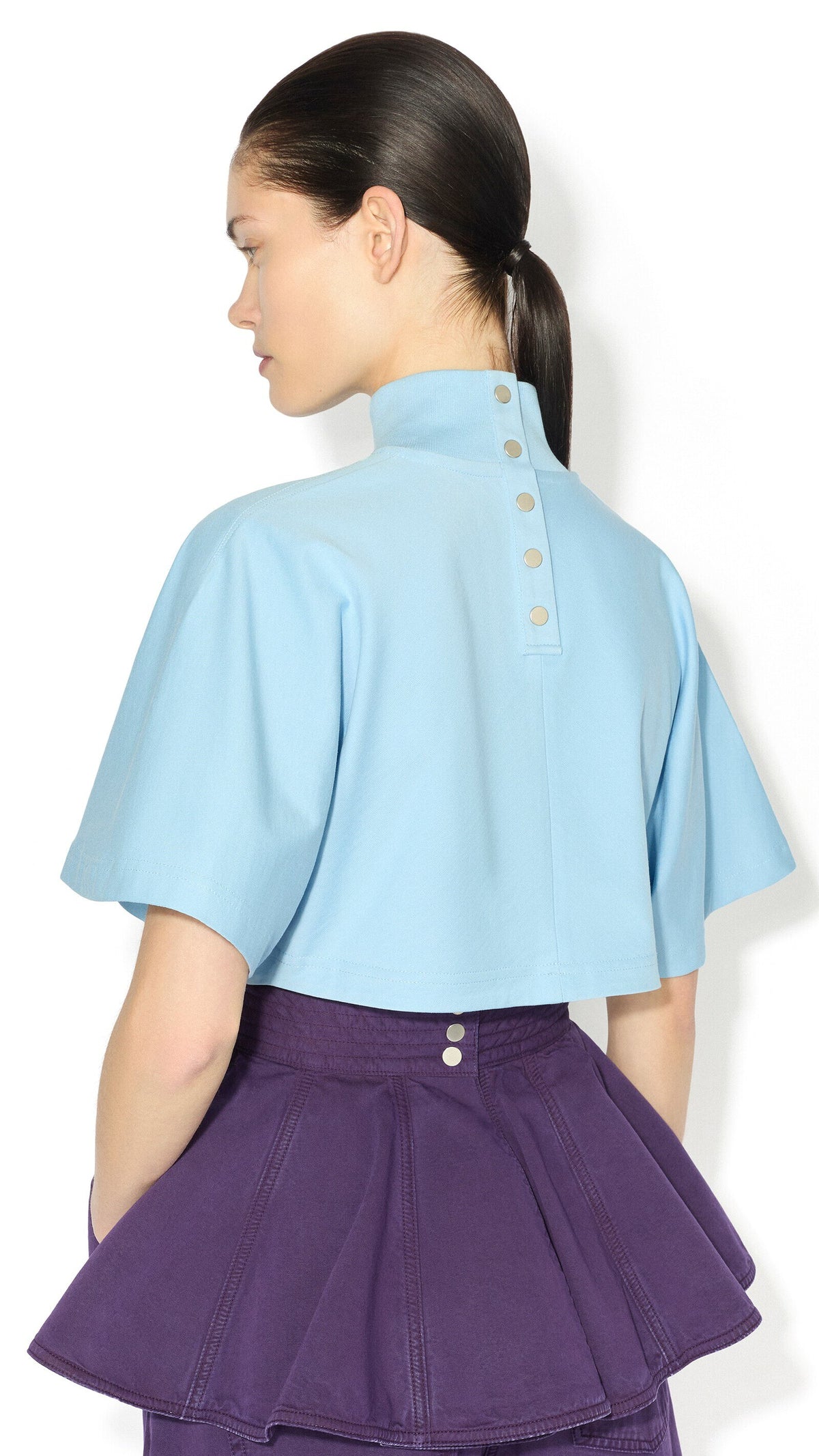 Alaïa Cropped Cotton Jersey T-Shirt