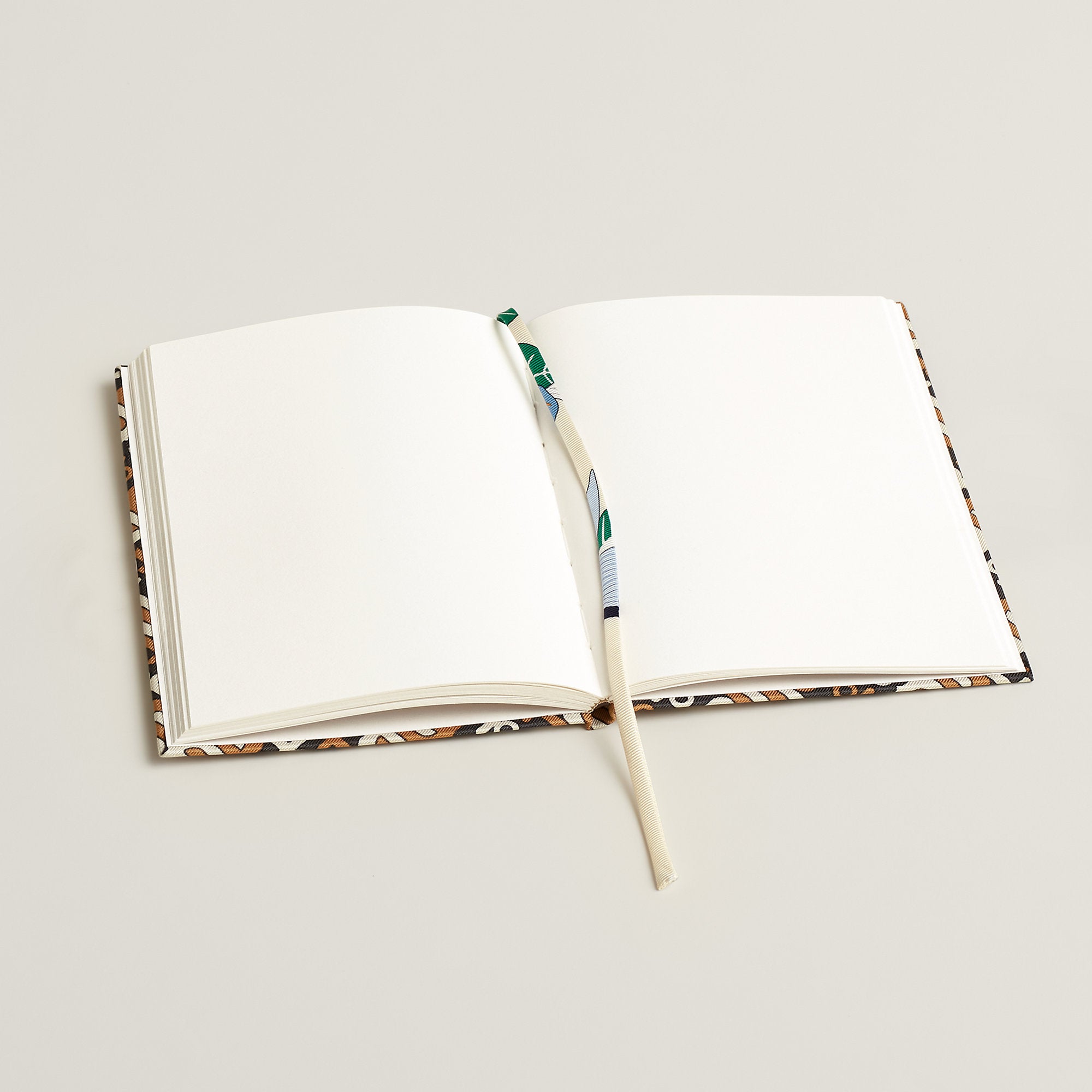  Hermes "Ancres" Silk Notebook Cha