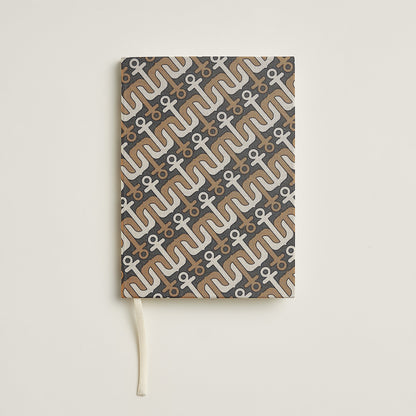  Hermes "Ancres" Silk Notebook Cha