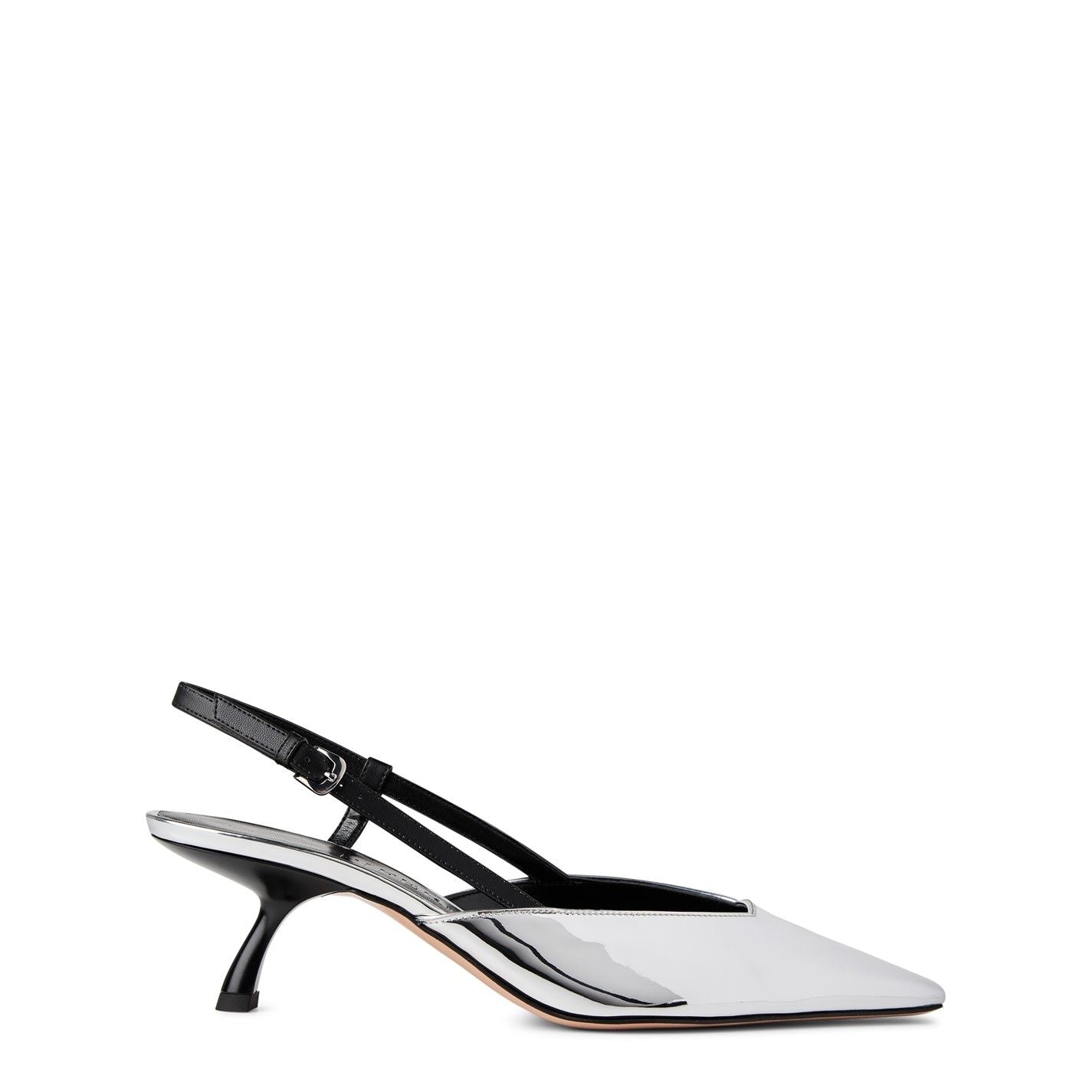  Andrea Sling Back Mules Silver