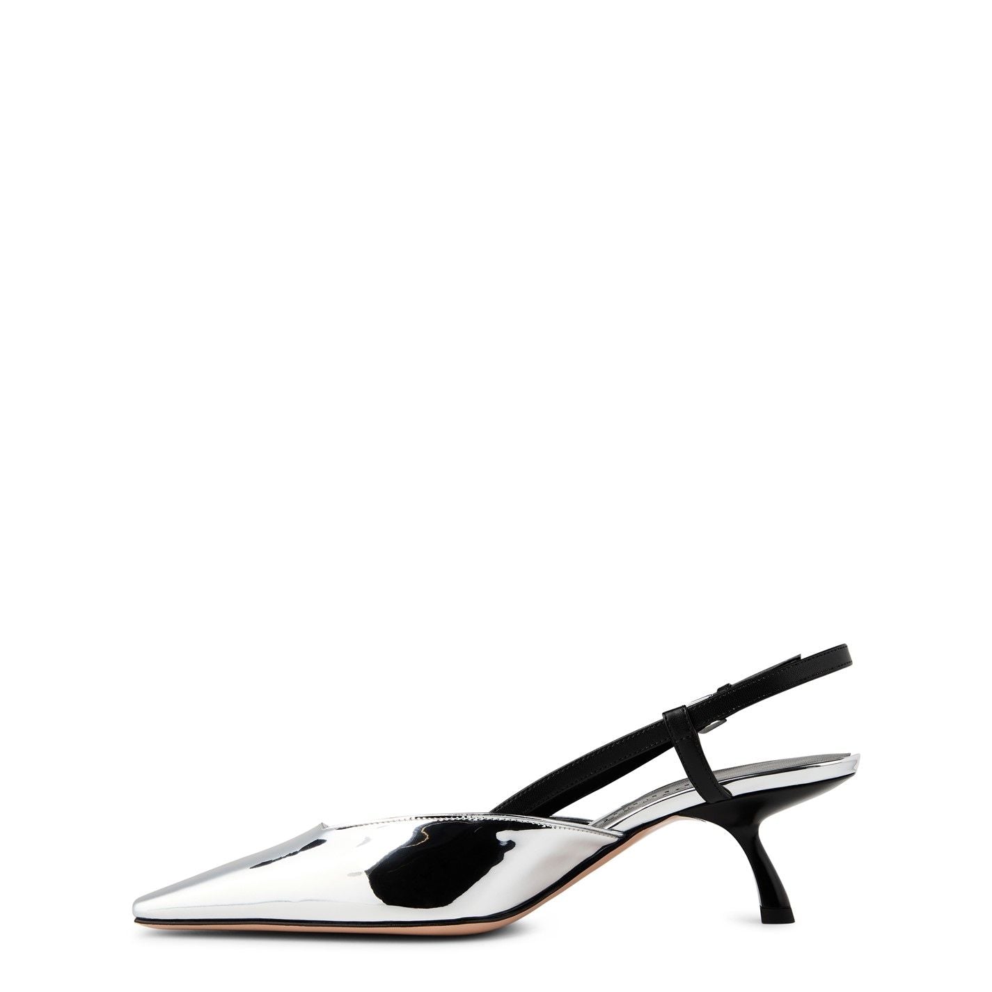  Andrea Sling Back Mules Silver