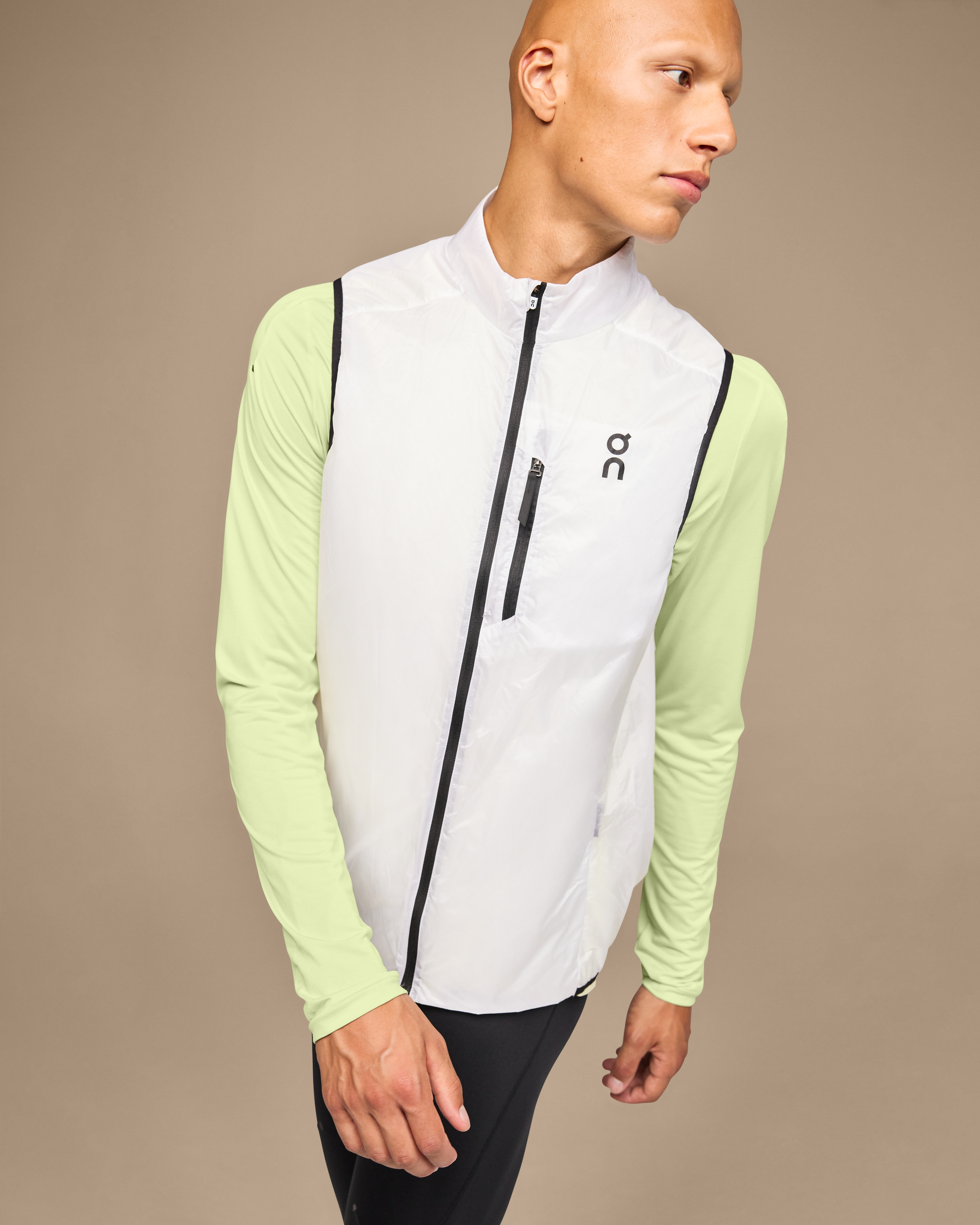on weather vest White | Black