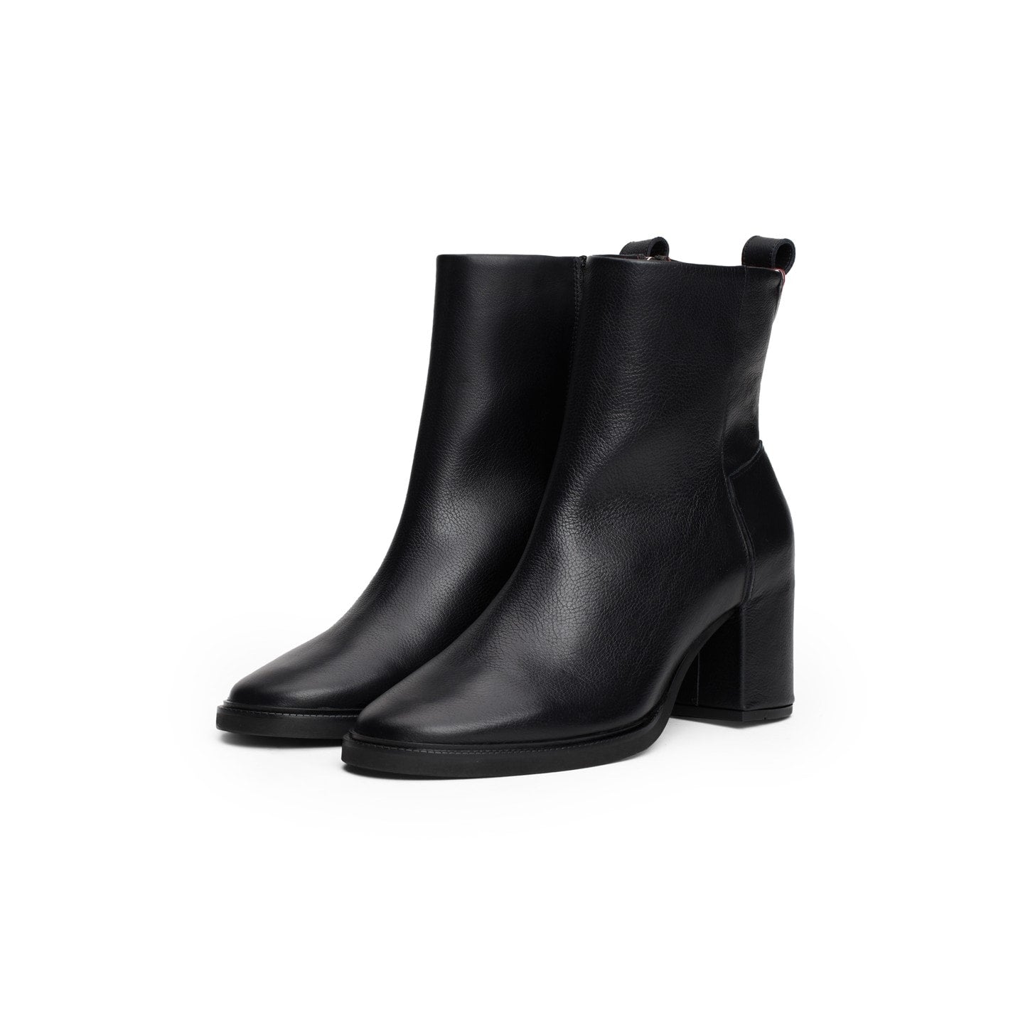  ANKLE BOOT MID WRAPPED LTHR HEEL Black