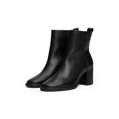  ANKLE BOOT MID WRAPPED LTHR HEEL Black