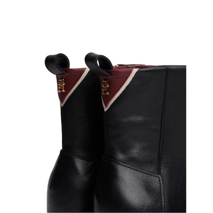 ANKLE BOOT MID WRAPPED LTHR HEEL Black