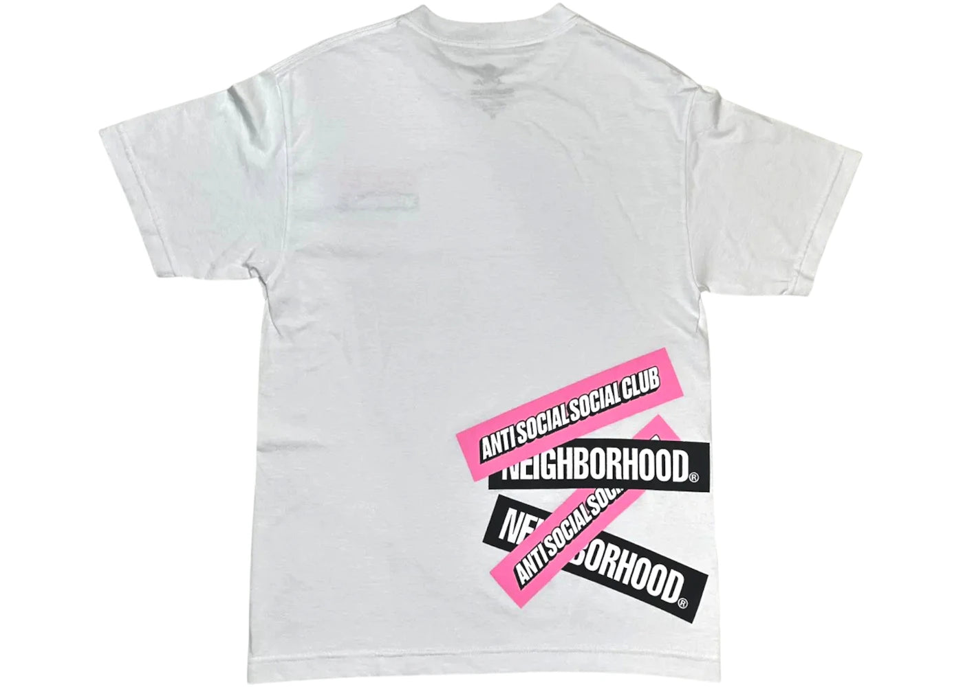 anti social social club x neighborhood stuck on you tee white