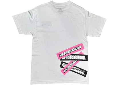 anti social social club x neighborhood stuck on you tee white