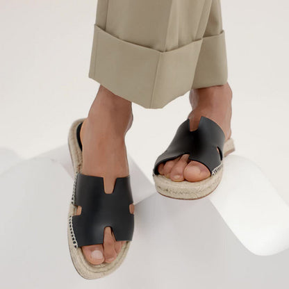  Hermes Antigua Espadrille Noir