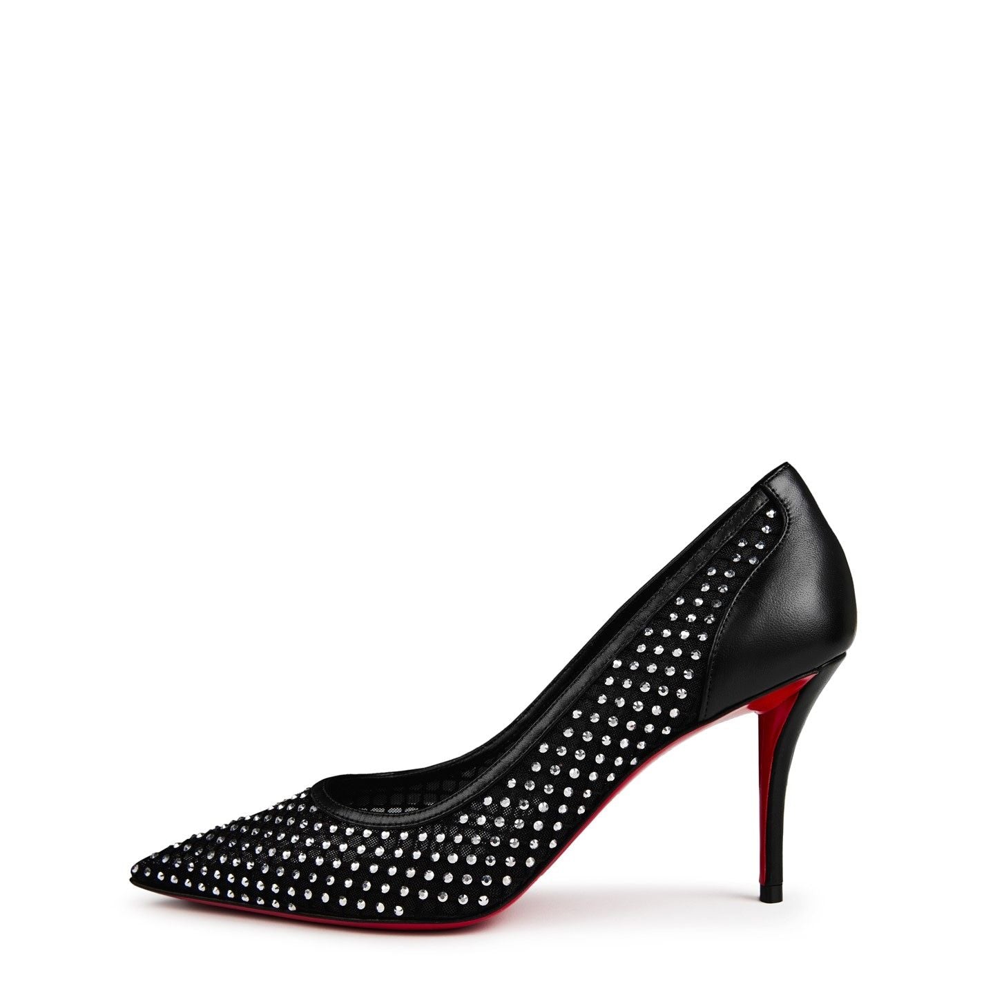  Apostropha Mesh Strass 80mm Pumps Black Crystal