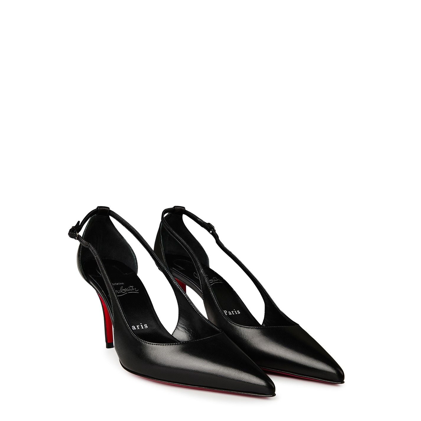  Apostrophatoric 80mm Cutout Leather Pumps Black