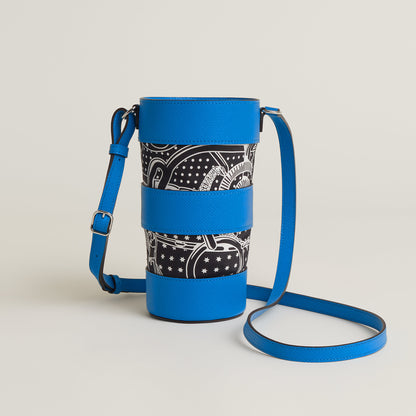  Hermes Avecsoie In The Pocket Water Bottle Holder Bleu Zanzibar