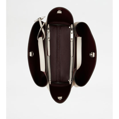 Tods Bag In Leather Mini Grey Burgundy