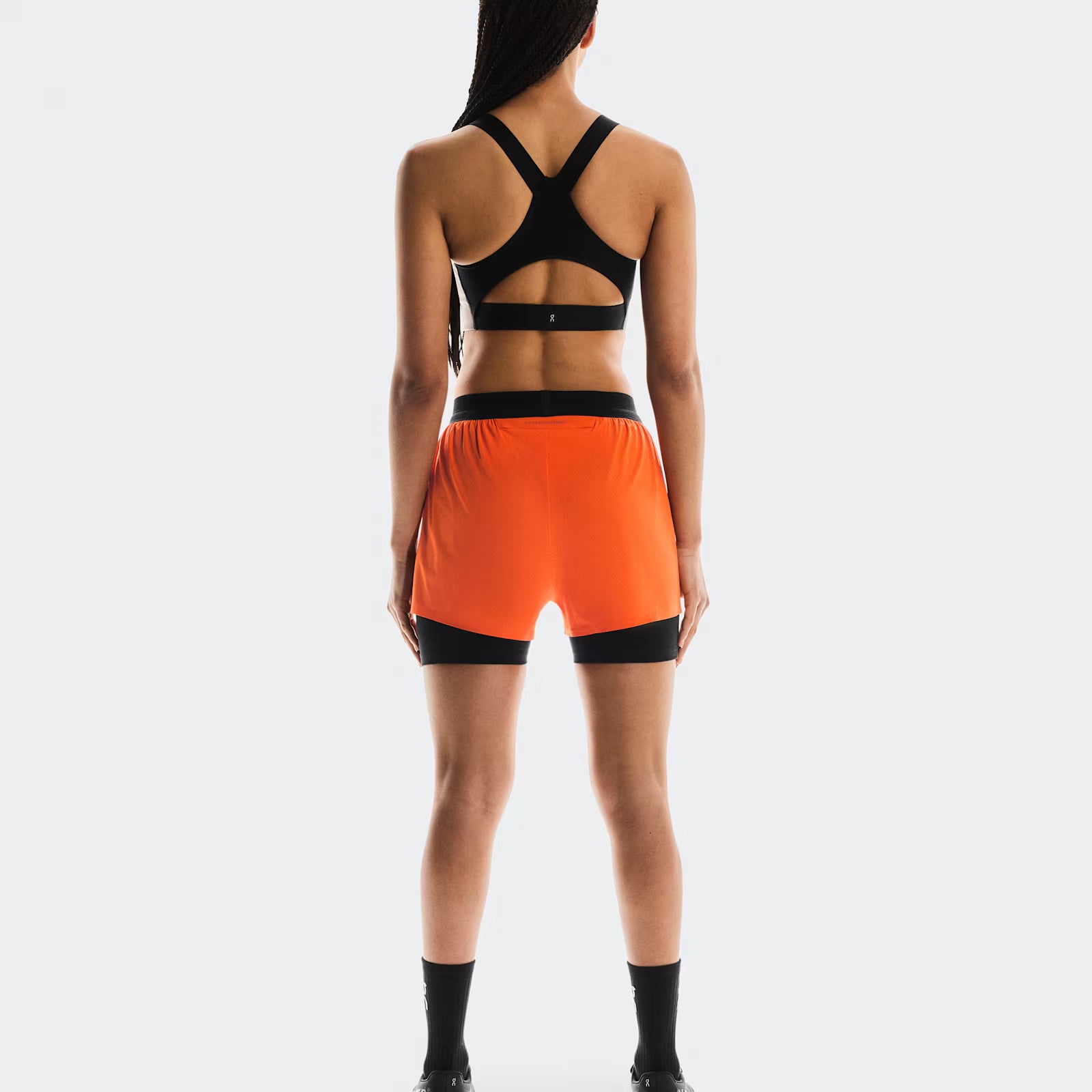 On 3" Performance 2/1 Shorts Flame | Black (Women'S)