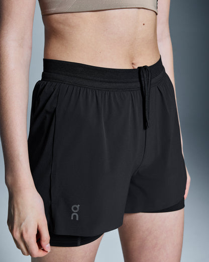 On 3" Performance 2/1 Shorts Black (Women's)