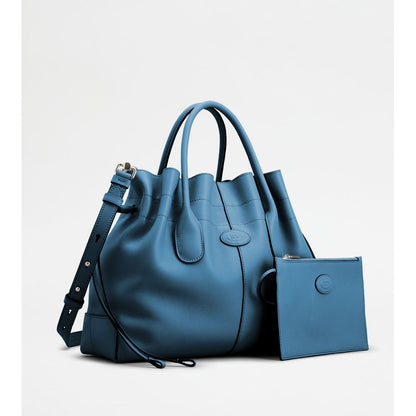 Tods Di Bag In Leather Small With Drawstring Light Blue