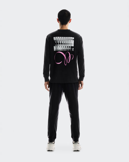 on club long-t graphic Black