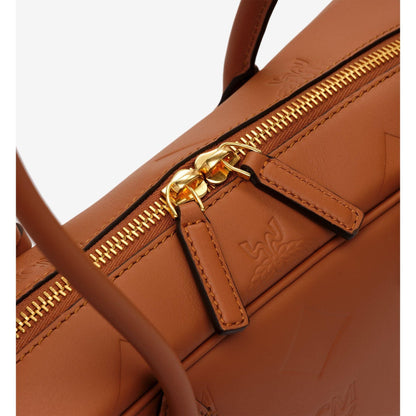 MCM Small Aren East West Shoulder Bag in Maxi Monogram Leather
