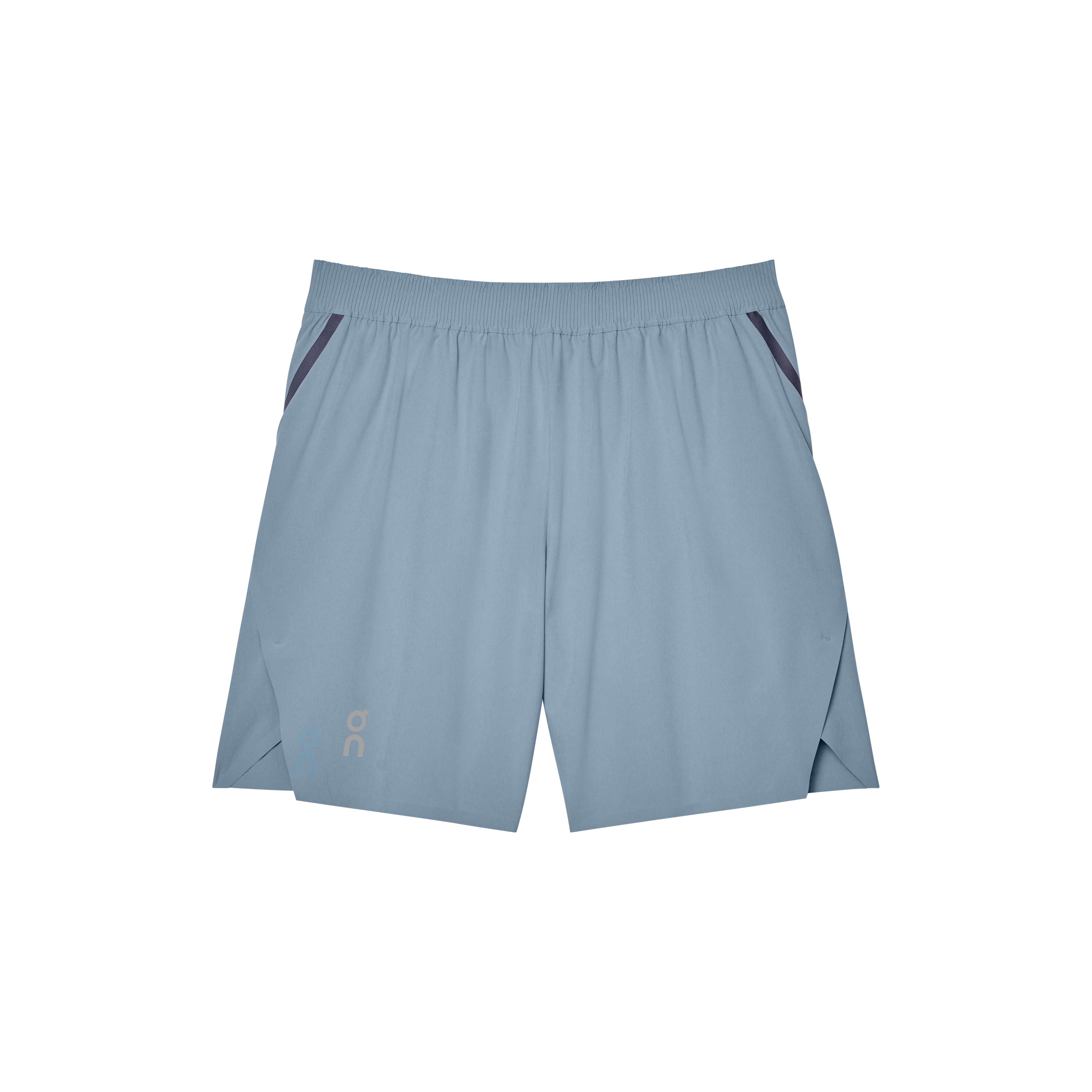 on train shorts Chambray