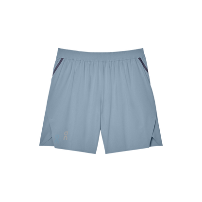 on train shorts Chambray