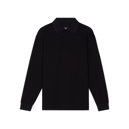 On Courtside Long-T Polo Black | Eclipse