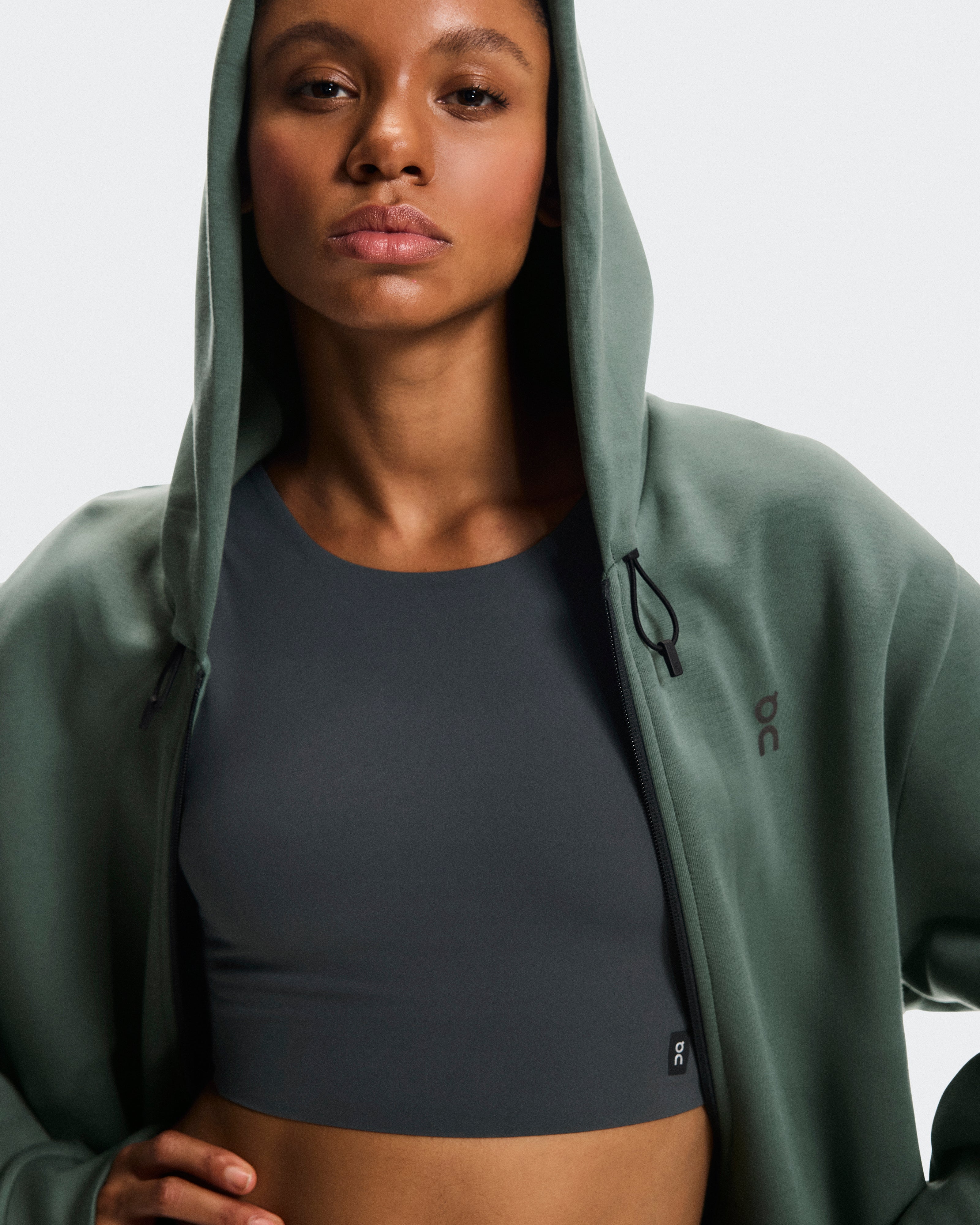 On Focus Tech Zip Hoodie Olive (Women'S)