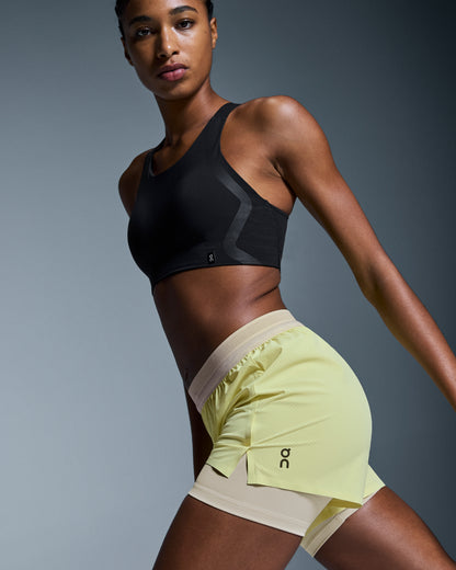 On 3" Performance 2/1 Shorts Limelight | Sand (Women'S)