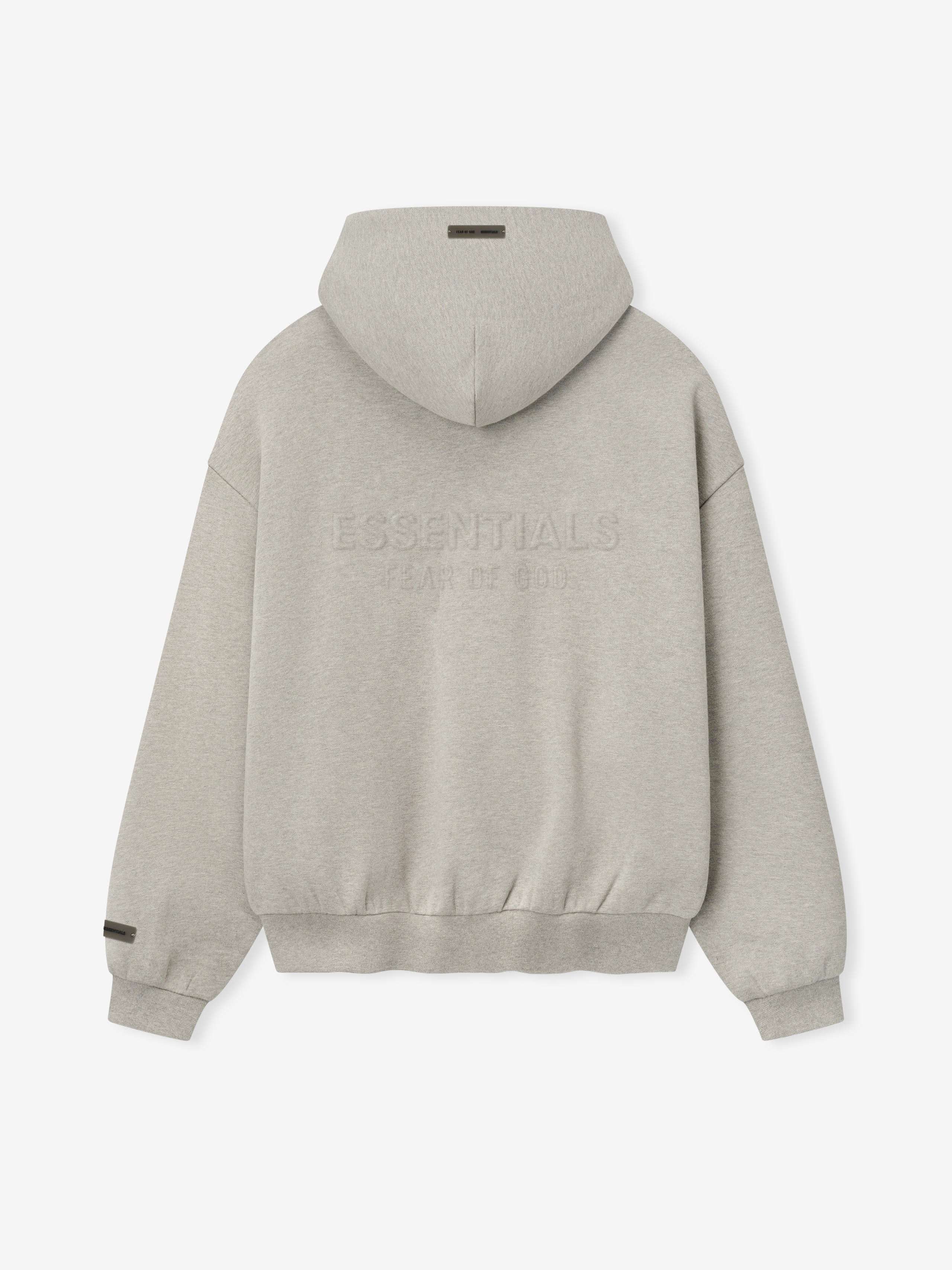 Essentials Embossed Classic Fleece Zip-Up Hoodie Warm Heather