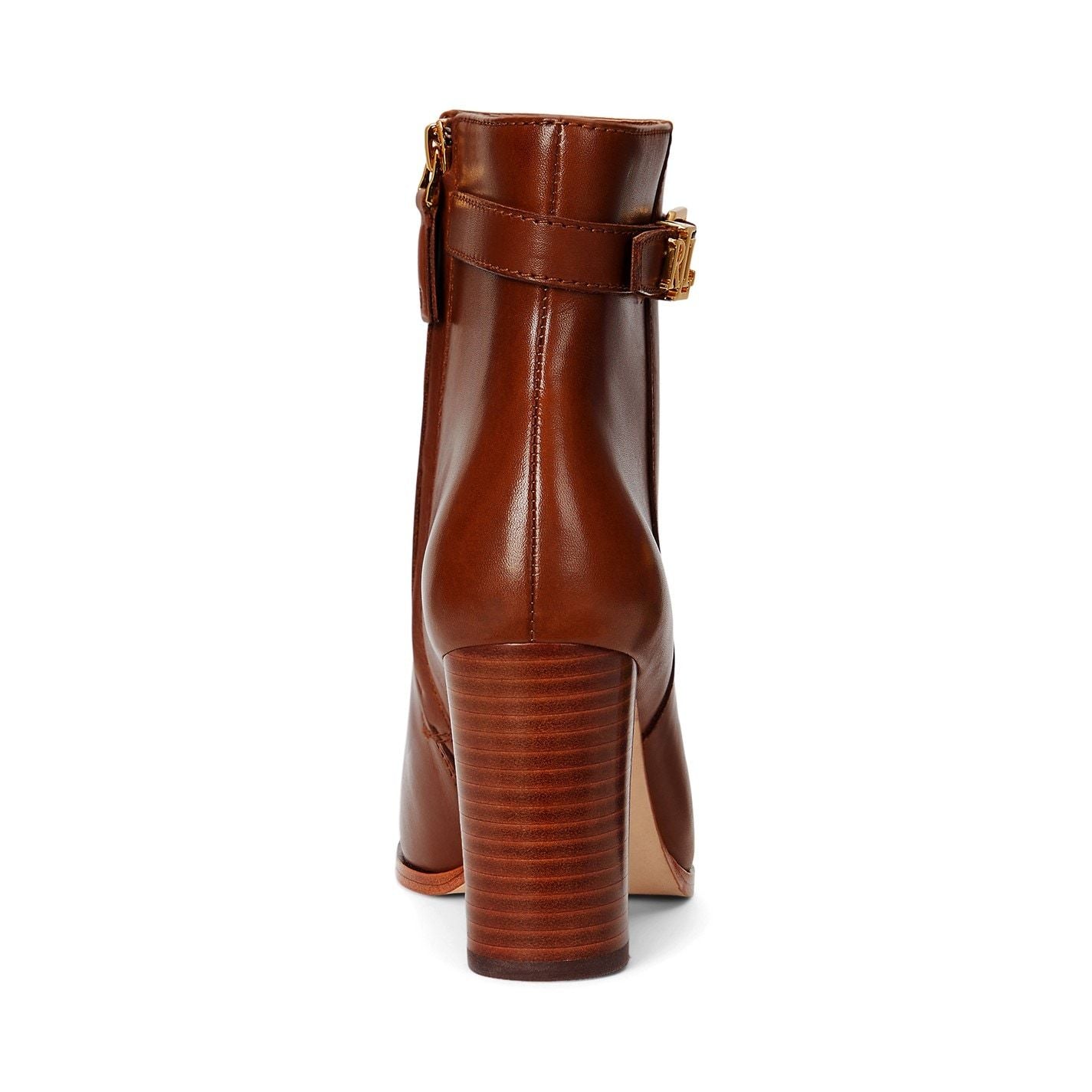  Bailey Leather Booties Saddle Tan
