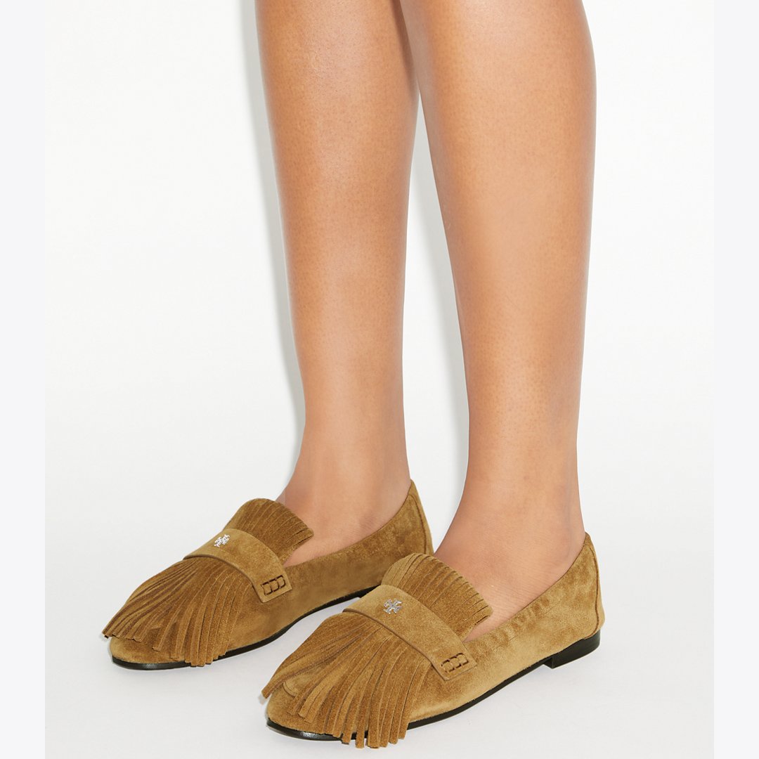 Tory Burch Ballet Fringe Loafer TOFFEE