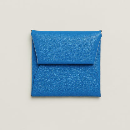  Hermes Bastia Verso Change Purse Bleu Zanzibar