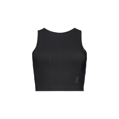 On All-Day Ribbed Crop Black | Rock (Women's)