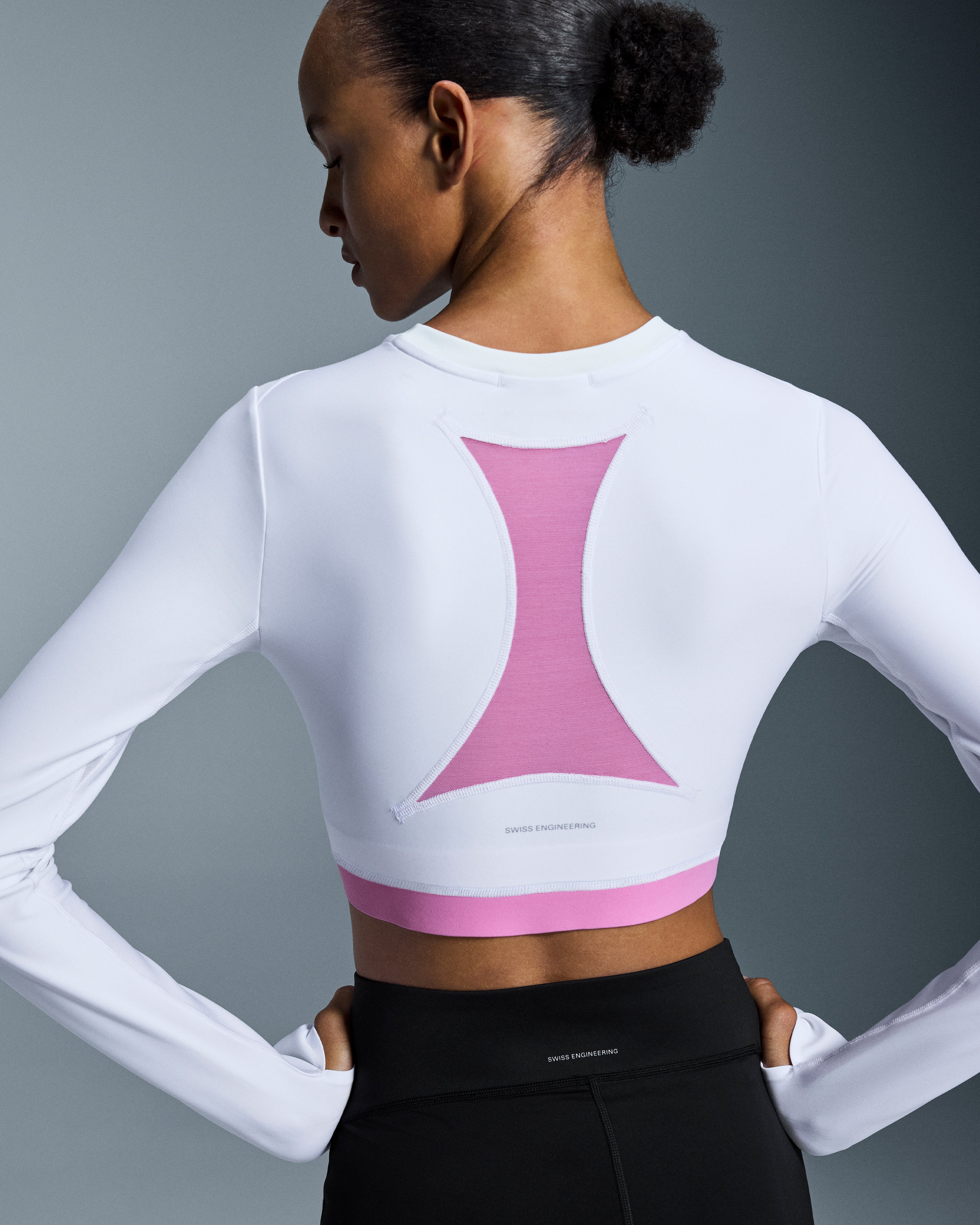on train long sleeve crop White (Women's)