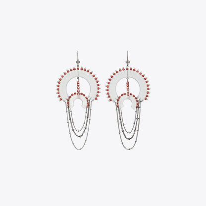 Tory Burch Bead And Resin Chandelier Earrings Black / Clear