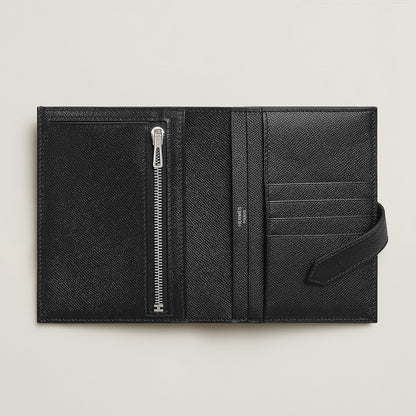  Hermes Bearn Compact Monochrome Wallet Noir