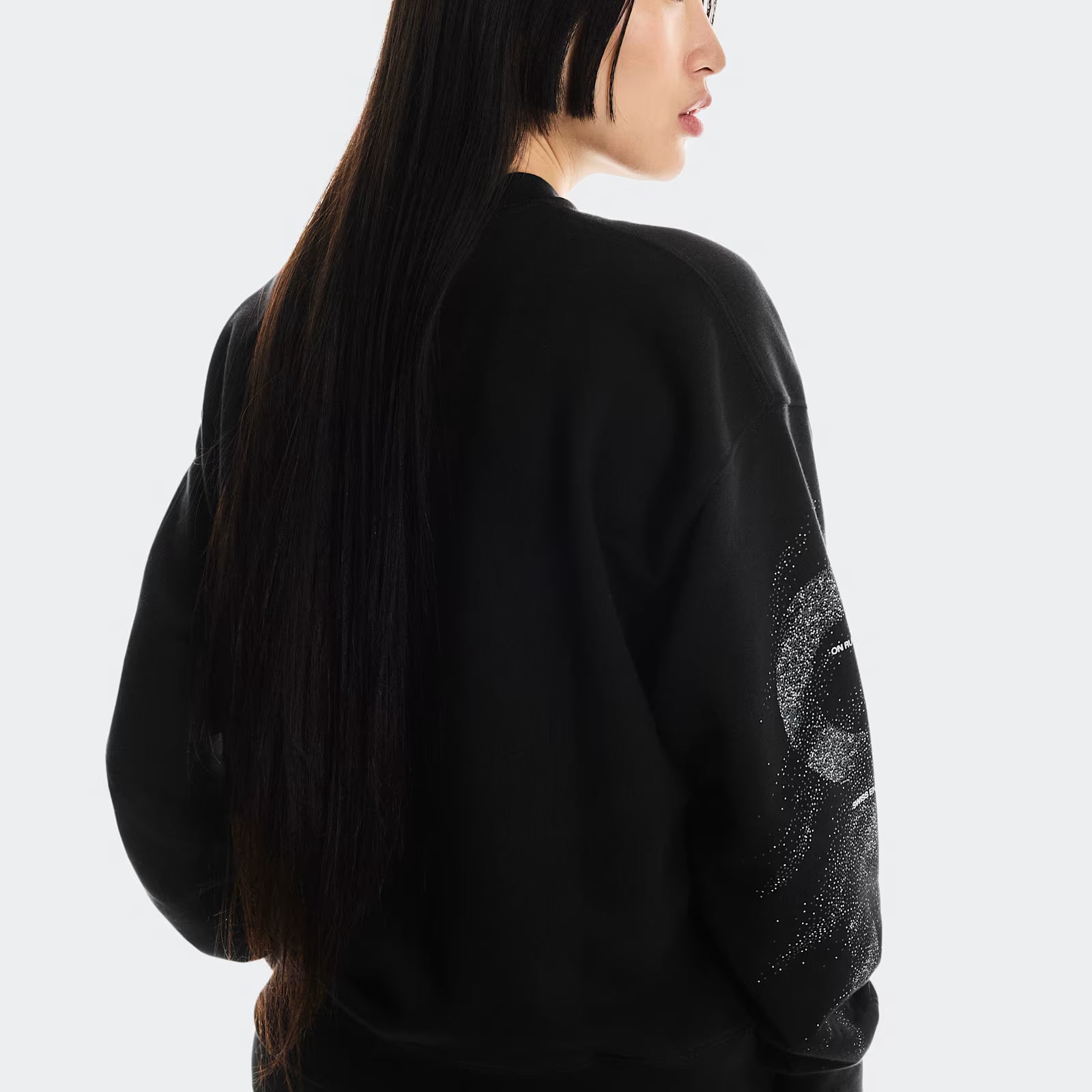 On Club Crew Graphic Black | Olive (Women'S)