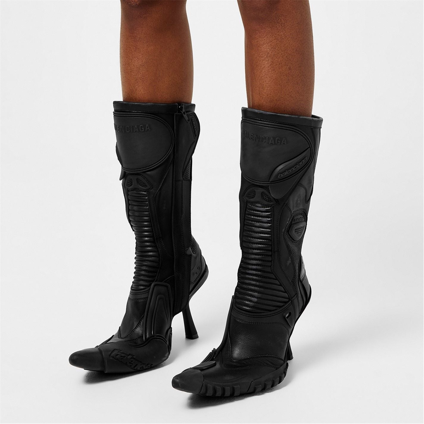  Biker 90mm Leather Boot Black