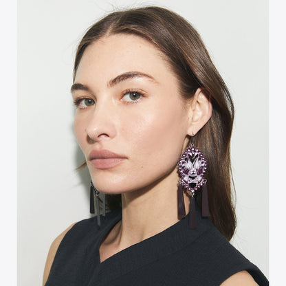 Tory Burch Bird Earrings Tory Silver / Purple