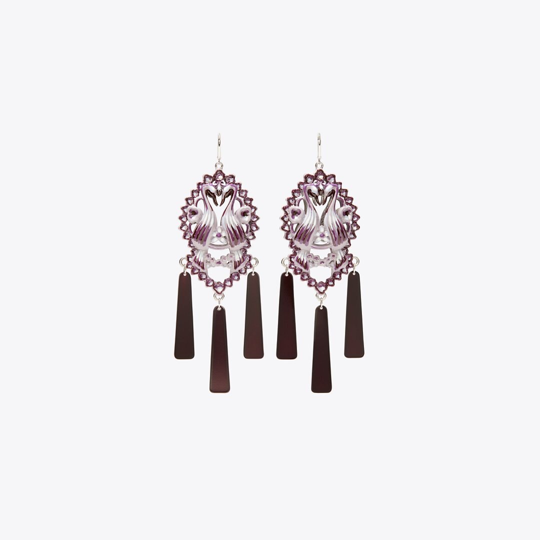 Tory Burch Bird Earrings Tory Silver / Purple