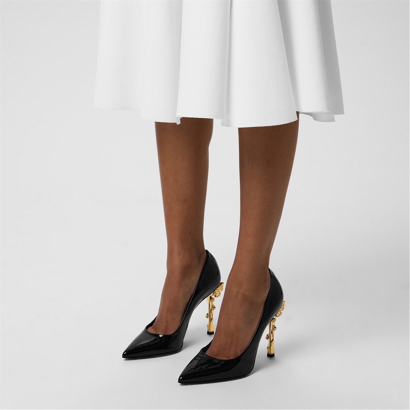  Blossom Pumps Black Satin