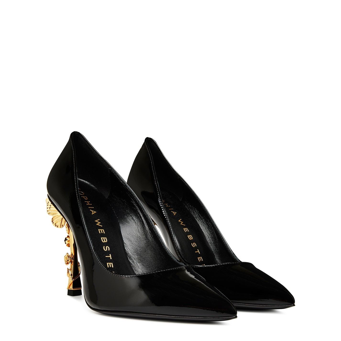  Blossom Pumps Black Satin