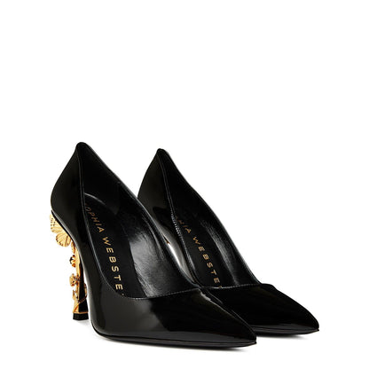  Blossom Pumps Black Satin