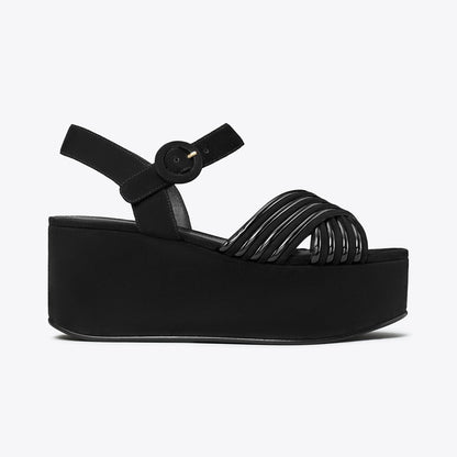 Tory Burch Bombe Cross-Strap Platform Sandal PERFECT BLACK / PERFECT BLACK