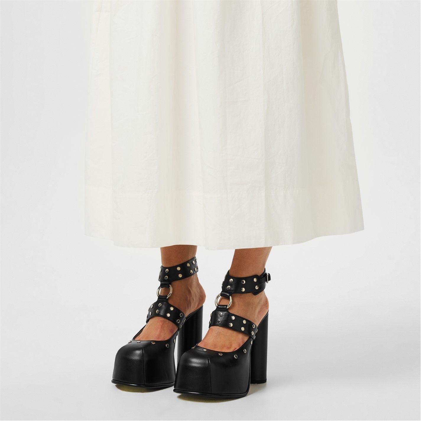  Bonded Platform Heels Black
