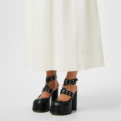  Bonded Platform Heels Black