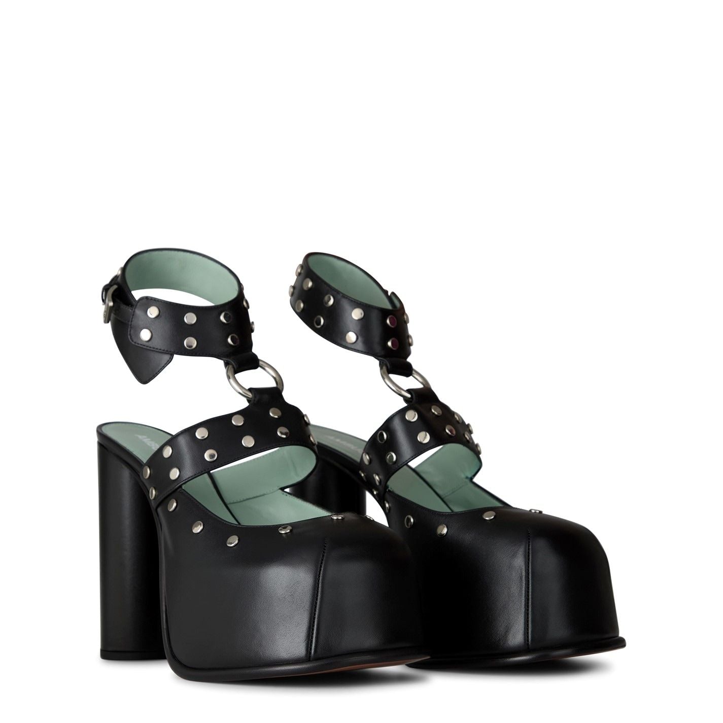  Bonded Platform Heels Black