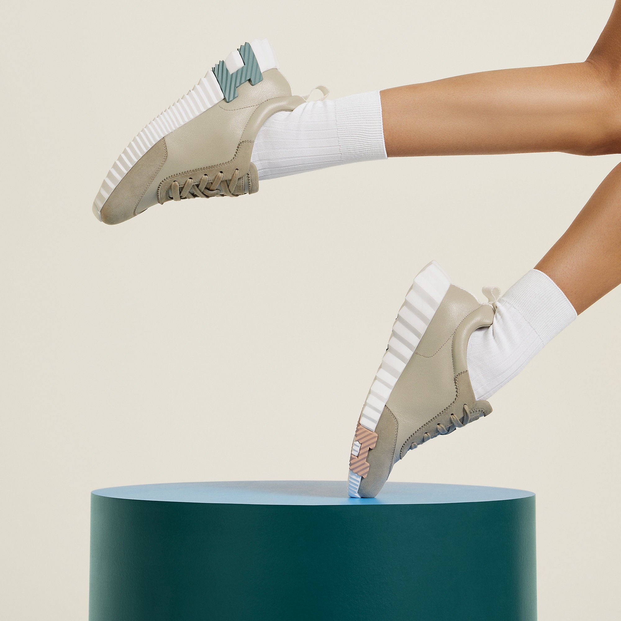 Hermes Bouncing Sneaker Beige Esquisse