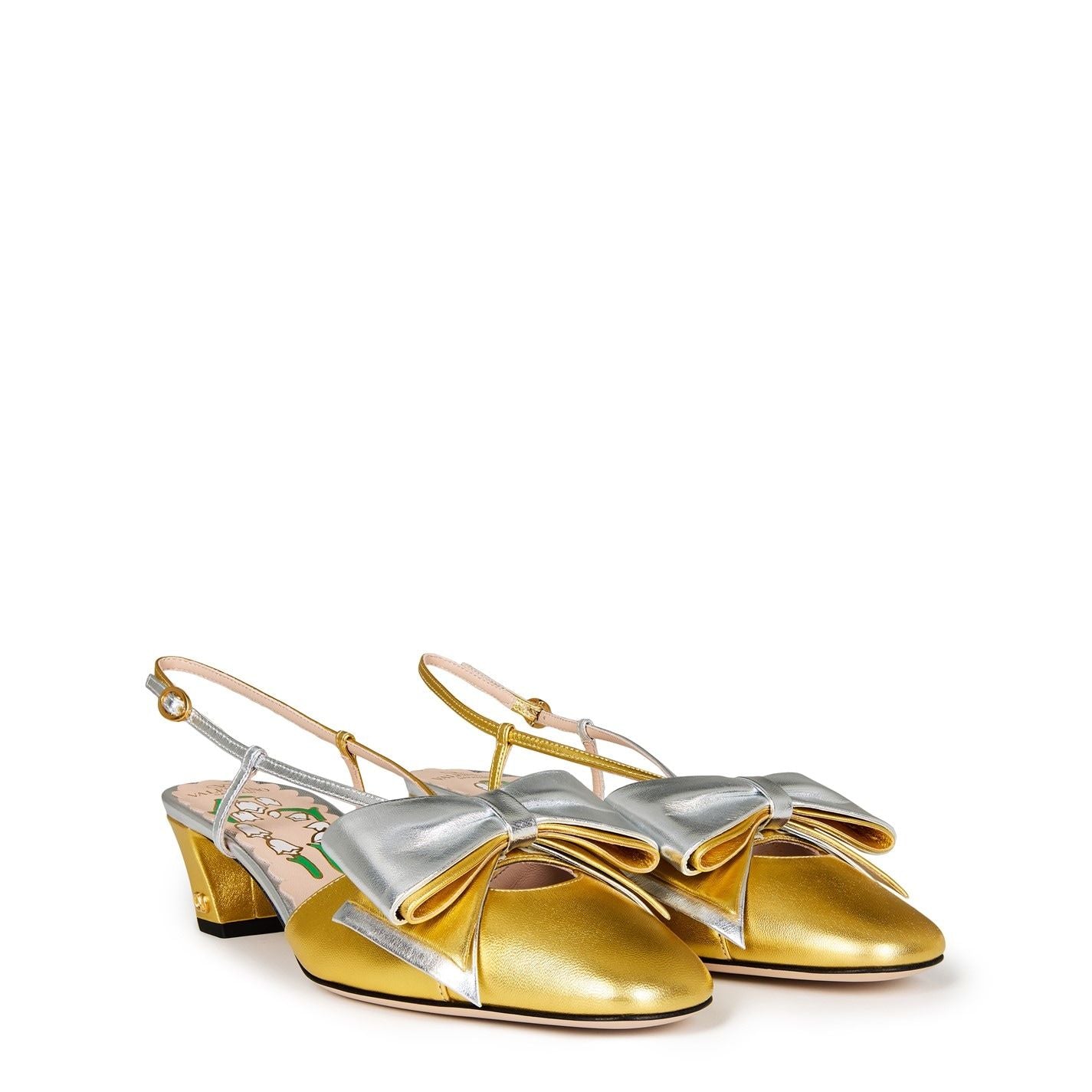  Bowow 45mm Slingback Pumps Old Gold