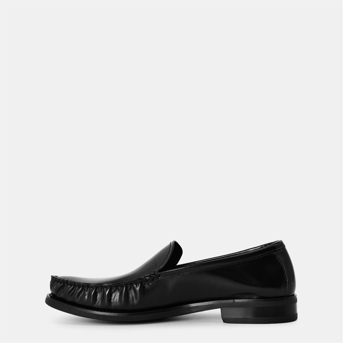  Brushed Leather Loafers Black