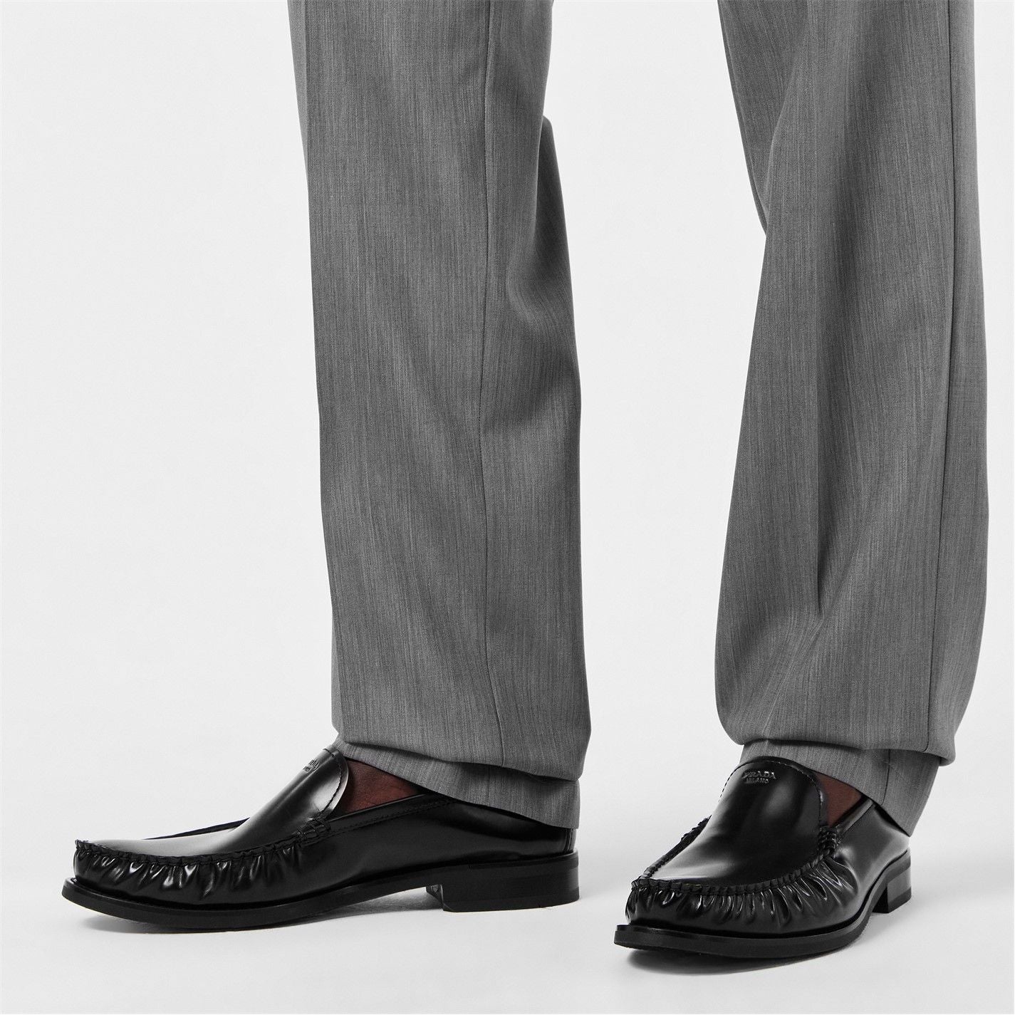  Brushed Leather Loafers Black