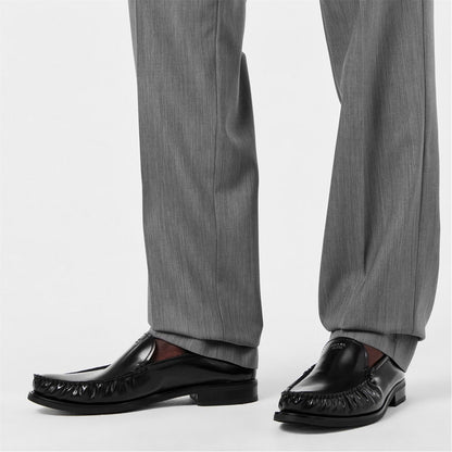  Brushed Leather Loafers Black